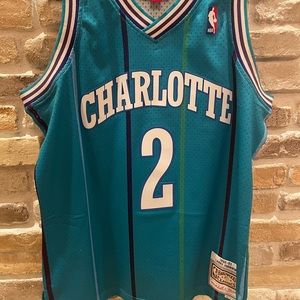 Larry Johnson Hornets Hardwood Classic Mitchell & Ness Jersey